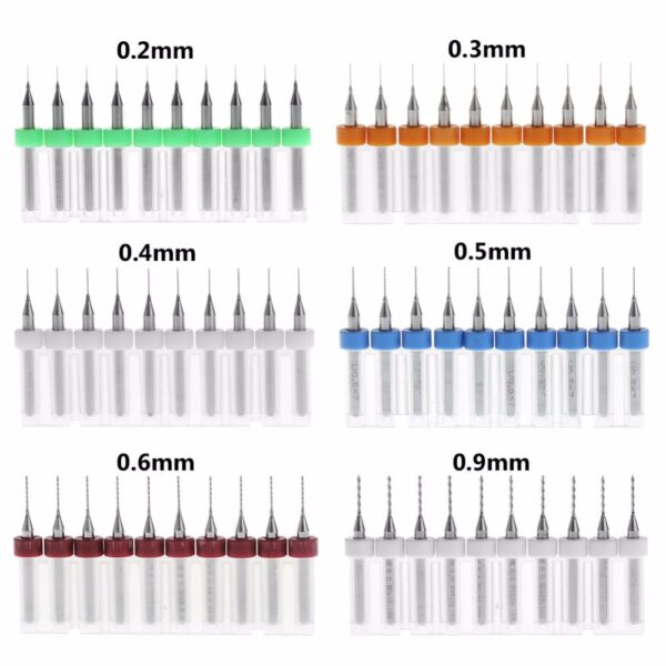 CNC - PCB Micro Borenset 0.1 - 1.0 mm 10 Delige - Bild 2