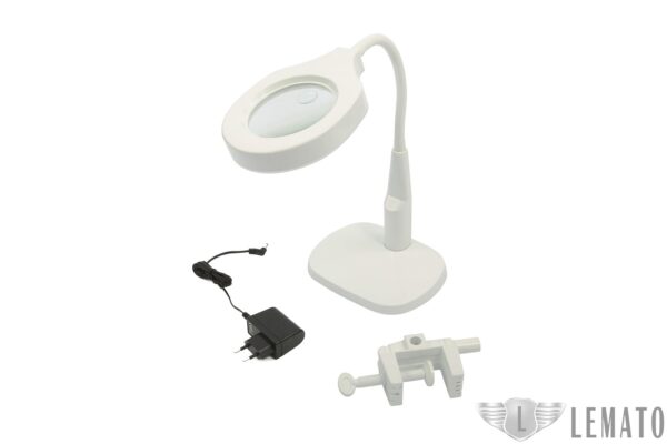 HBM 125 mm. LED Loupe Lamp met Voet en Tafelklem