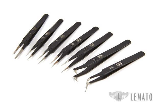 HBM Professionele 7 Delige Anti Magnetische RVS Pincet set - Bild 2